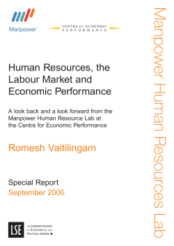 Human Resources, the Labour Market and Economic Performance