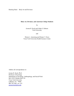 Body Art, Deviance, and American College Students