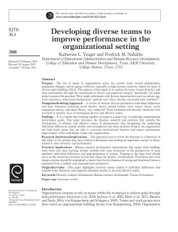 Developing diverse teams to improve performance in