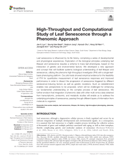 High-Throughput and Computational Study of Leaf Senescence