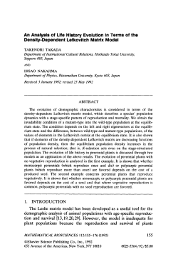 An Analysis of Life History Evolution in Terms of the Density