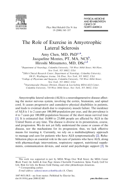 The Role of Exercise in Amyotrophic Lateral Sclerosis