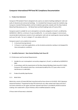 Conqueror International PIR Panel BC Compliance Documentation