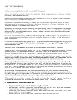 Sandy &ndash; And a Deeper Meaning