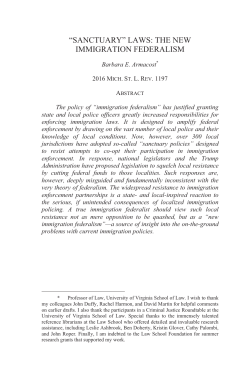 The New Immigration Federalism - Digital Commons at Michigan