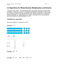 3.4 Algorithms for Whole-Number Multiplication and Division