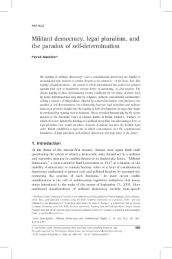 Militant democracy, legal pluralism, and the