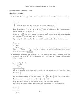 Answer Key for the Review Packet for Exam #3 Professor Danielle