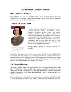 The Southern Colonies: Slavery