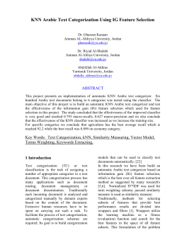 KNN Arabic Text Categorization Using IG Feature
