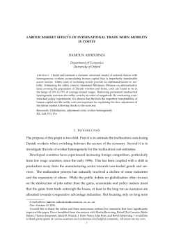 Labour Market of Effects of International Trade when