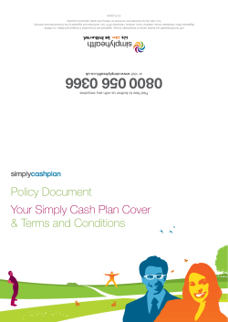 Policy Document Your Simply Cash Plan Cover