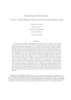 Mixing Family With Business: A Study of Thai Business Groups and