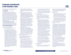 Proposed Society rule amendments