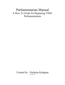 Parliamentarian Manual