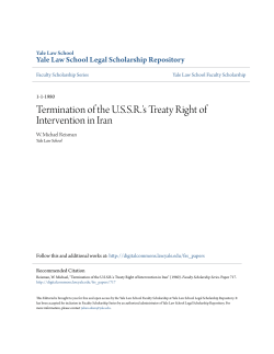 Termination of the USSR`s Treaty Right of Intervention in Iran