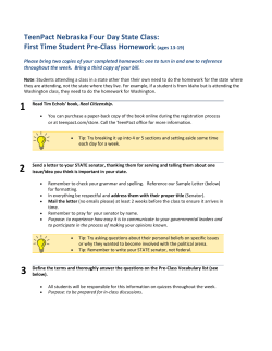 First Time Student Pre-Class Homework (ages 13-19)