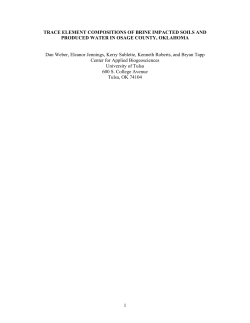 Trace Element Compositions of Brine Impacted Soils