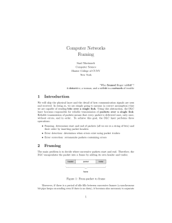 Computer Networks Framing