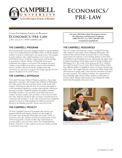 EcONOMicS/ PRE-lAw - Campbell University