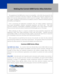 Making the correct 6000 Series Alloy Selection