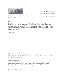 Evidence and Analysis: The Iran-Contra Affair As seen through