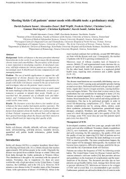 Meeting Sickle Cell patients` unmet needs with eHealth tools: a