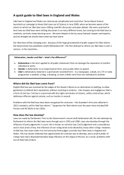 A quick guide to libel laws in England and Wales