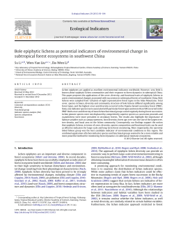 Bole epiphytic lichens as potential indicators of environmental