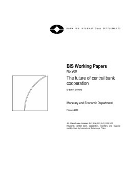 BIS Working Papers No 200 The future of central bank cooperation