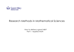 How to give a talk (applied maths) File