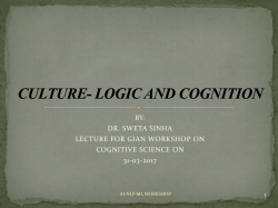 CULTURE- LOGIC AND COGNITION