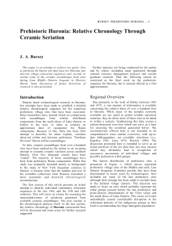 Prehistoric Huronia: Relative Chronology Through Ceramic Seriation