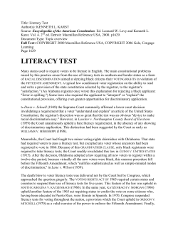 literacy test - Study the past