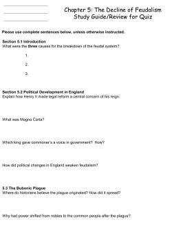 Chapter 5: The Decline of Feudalism Study Guide