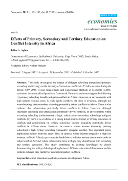 Effects of Primary, Secondary and Tertiary Education on Conflict