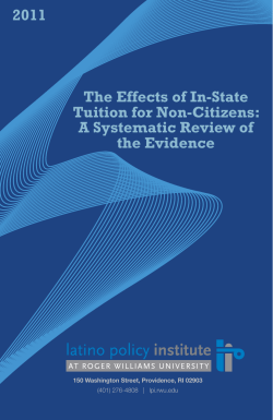 The Effects of In[State Tuition for Non[Citizens: A Systematic Review