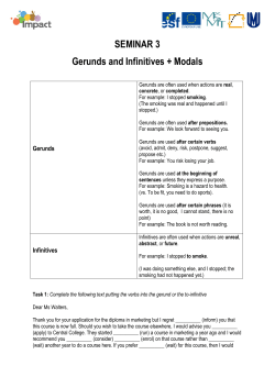 Gerunds and Infinitives