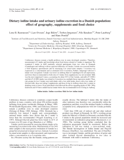 Dietary iodine intake and urinary iodine excretion in a Danish