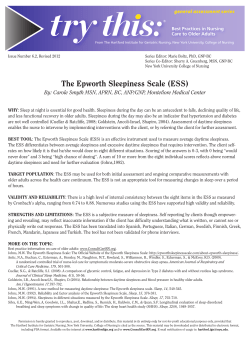 The Epworth Sleepiness Scale (ESS)