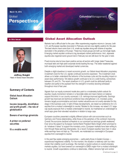 Global Asset Allocation Outlook Summary of Contents