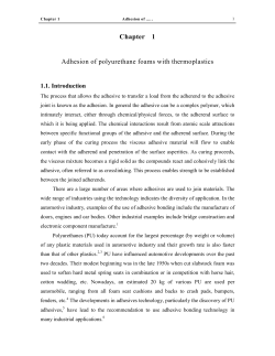 Chapter 1 Adhesion of polyurethane foams with thermoplastics
