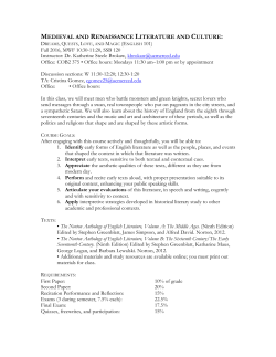 medieval and renaissance literature and culture