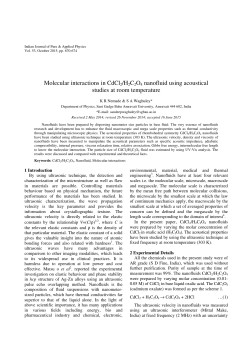 Molecular interactions in CdCl2/H2C2O4 nanofluid using acoustical