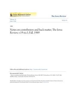 Notes on contributors and back matter, The Iowa Review, v.19 no.3