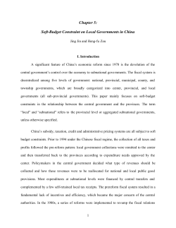 Chapter 5: Soft-Budget Constraint on Local Governments in China