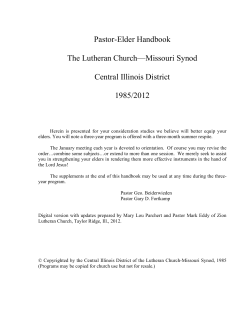 1985/2012 CID Pastor – Elder Handbook - CID-LCMS