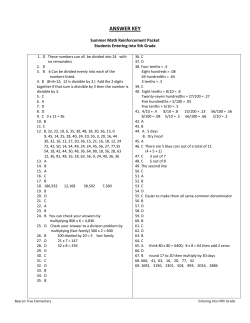 answer key - Kingston Hill Academy