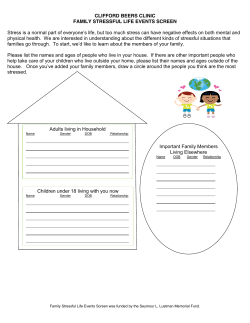 English Family Stressful Life Events Screen