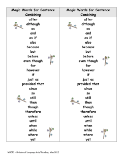 Magic Words for Sentence Combining Magic Words for Sentence